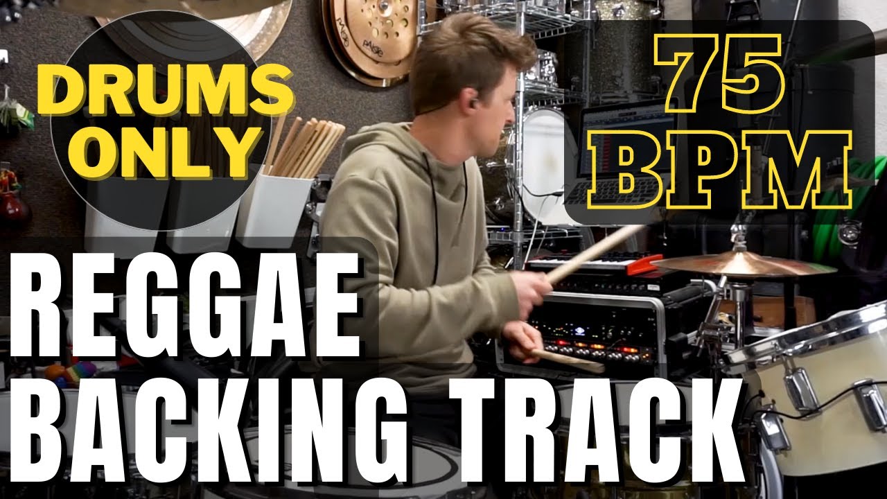 Reggae Drum Beat Backing Track 75 BPM (Drums Only for Bass, Guitar & Keys)