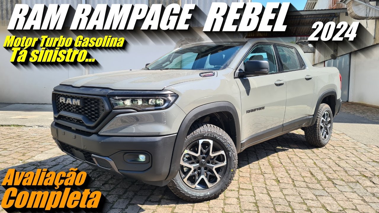 RAM RAMPAGE REBEL 2024 | Turbo Gasolina. Test drive e Avaliação completa. Opcionais |Todos detalhes