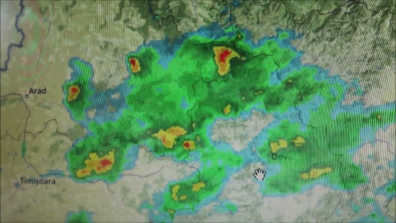 Radar images of convective phenomena in western Romania- 16. 12/ 2022