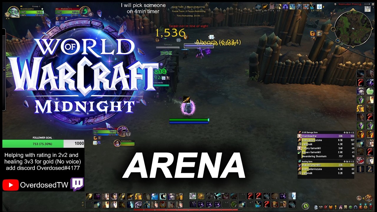- 3.1k EXP 2v2 Priest | Midnight 2v2 3v3 Solo Shuffle Arena | Holy Voidweaver Prepatch Retail WoW