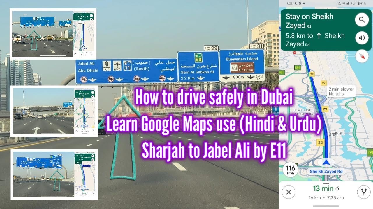 Dubai Driving Vlog: Exploring E11 Exits from Sharjah to Jebel Ali via Downtown & Marina | Part 3