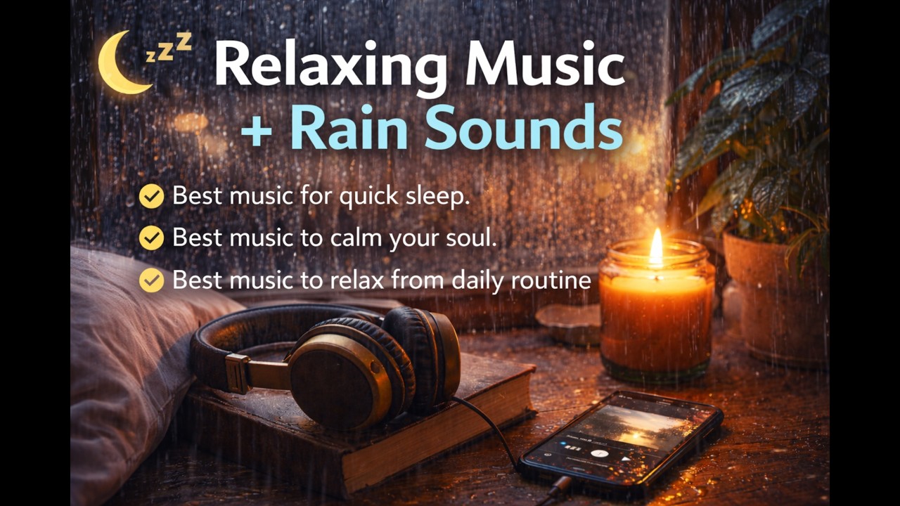 3 Hours Relaxing Rain Sounds |Soft Sleep Music |Deep Sleep, Stress Relief & Meditation |Study& Focus