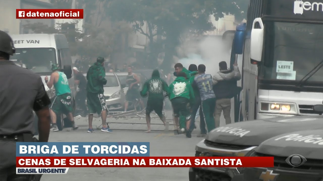 Briga entre torcedores do Santos e Coritiba &eacute; marcada por selvageria