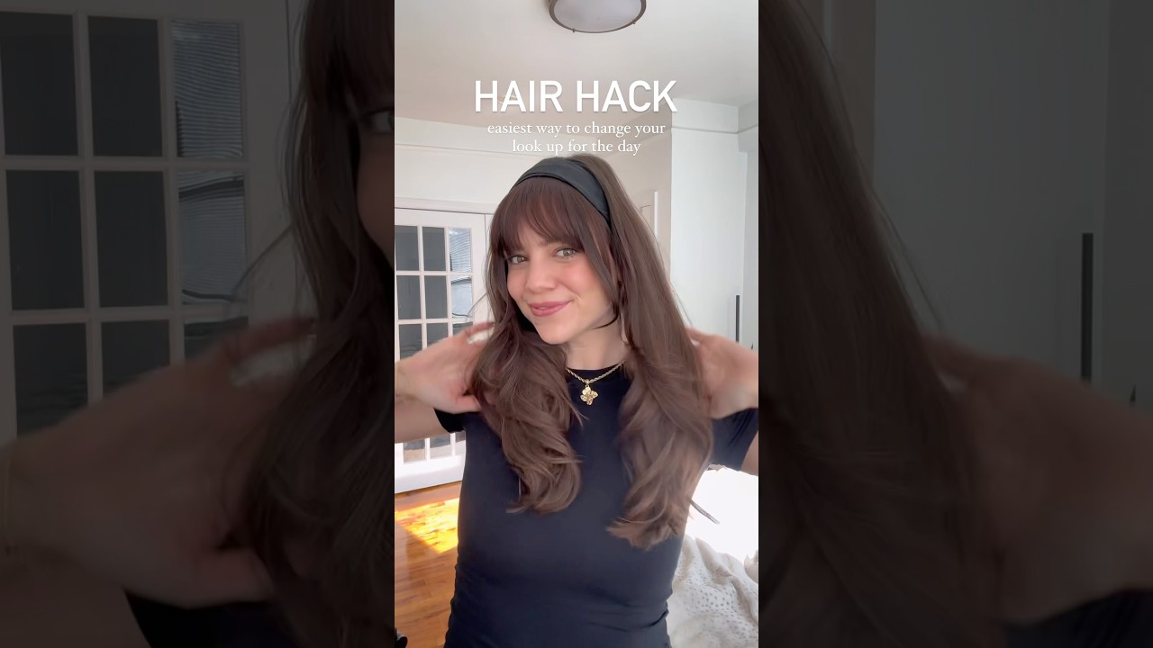 The easiest way to switch up your look! #clipinbangs #fringebangs #hairtutorial #easyhairstyle