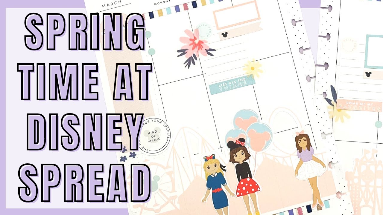 PLAN WITH ME | SPRING TIME AT DISNEY SPREAD | CLASSIC HAPPY PLANNER