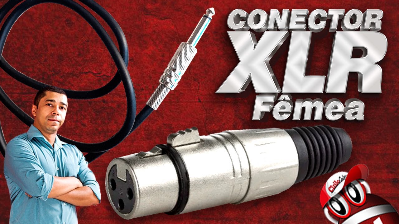 Conector XLR F&ecirc;mea para Cabos de Microfone e Mesas de Som