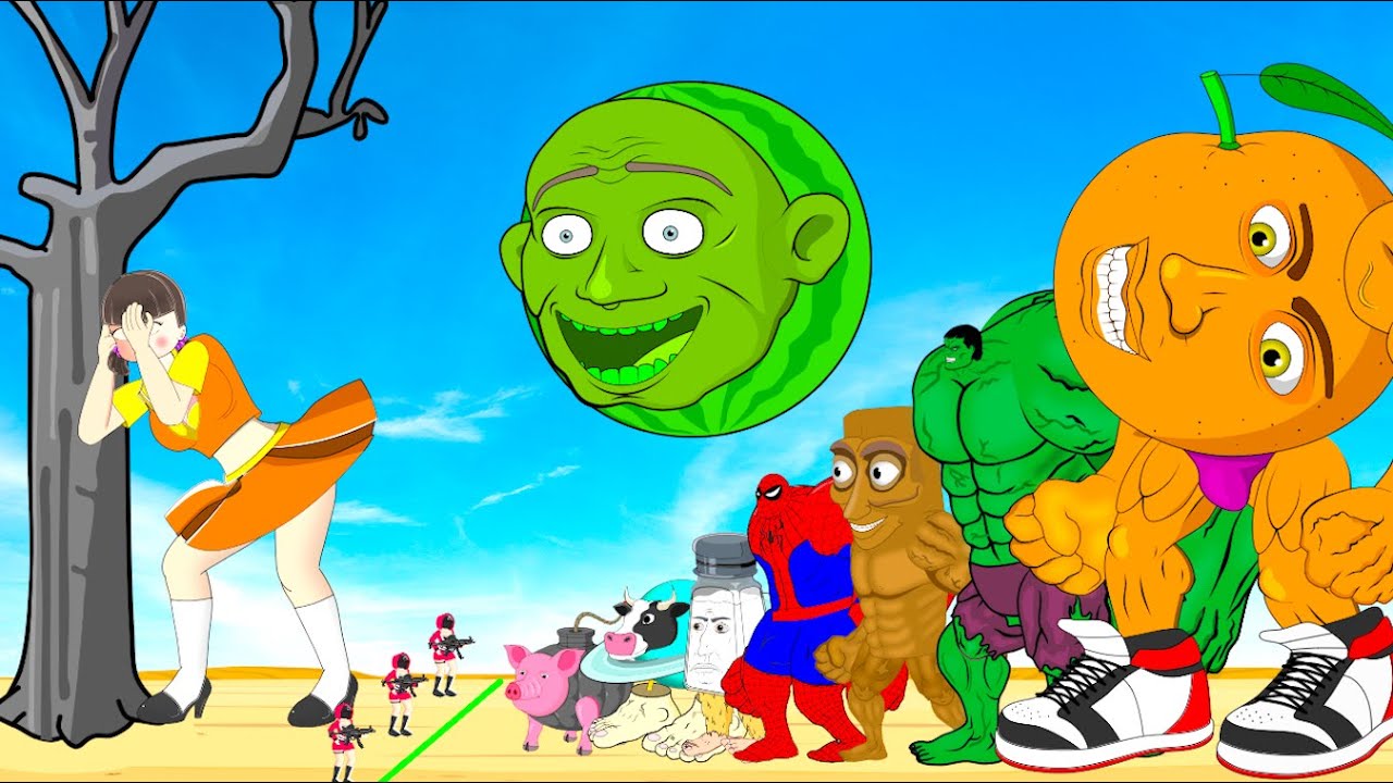 What If HULK, SPIDERMAN, UDINDINDINDUN & Italian Brainrot Animals Played Squid Game 3? | 오징어 게임 3
