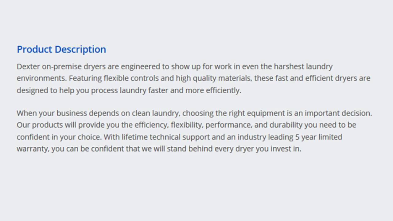 T-120 Express C-Series On Premise Dryer - Dexter