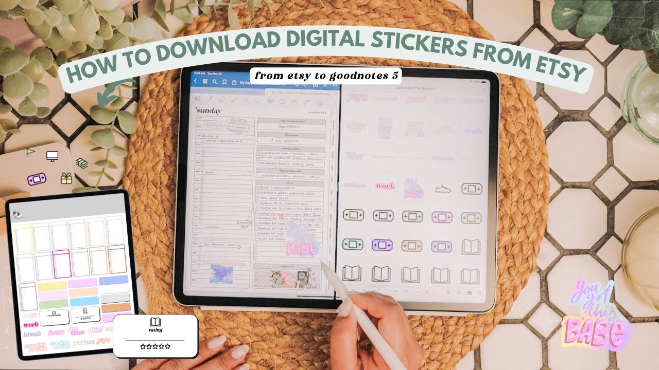 How to Goodnotes Sticker Sheets from Etsy 💗✍️✨