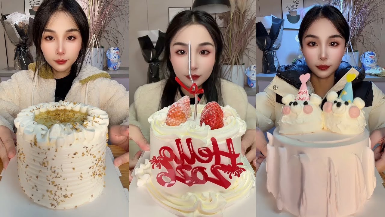 🎂 Soft Cream Cake ASMR Mukbang | No Talking | Relaxing Eating Sounds | Xoieteang ASMR