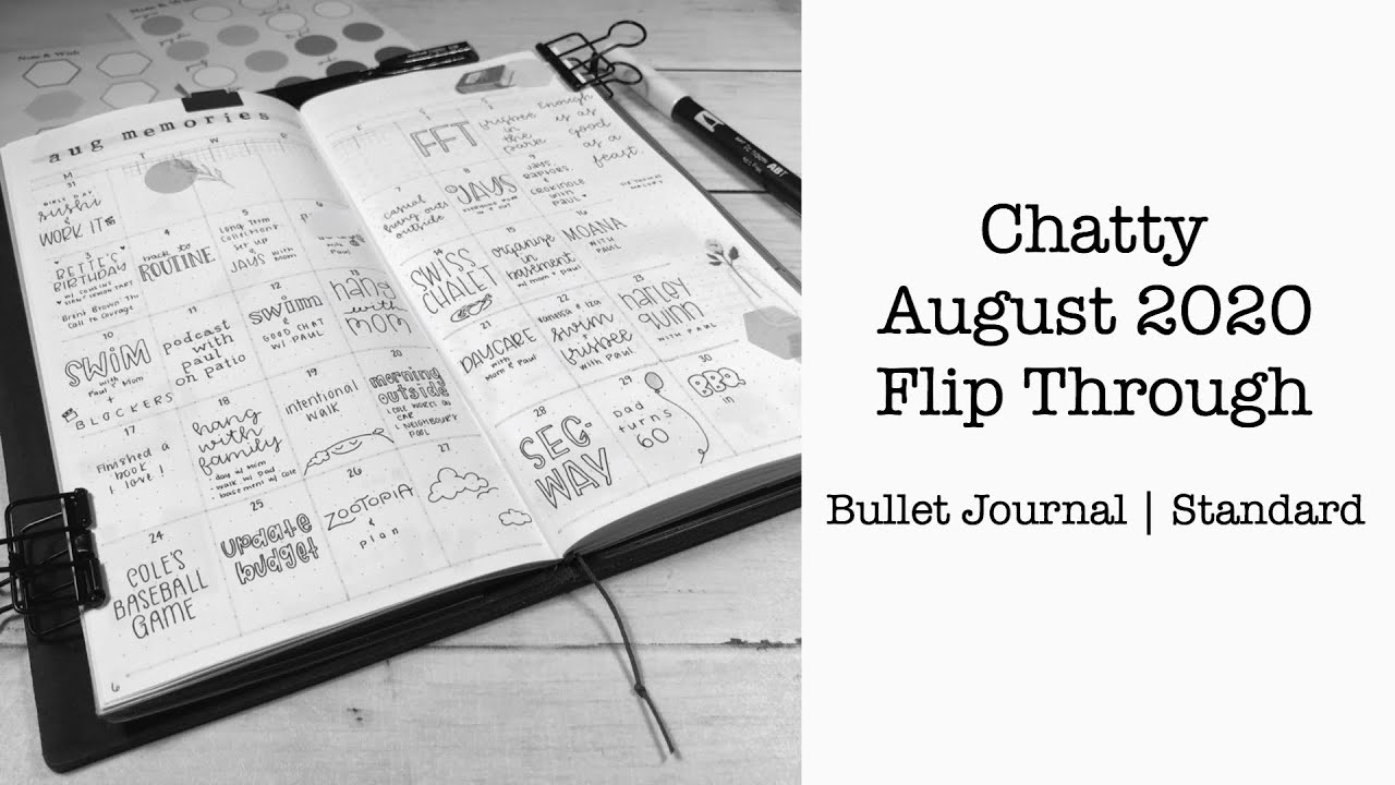 August 2020 Flip Through | Bullet Journal | Standard