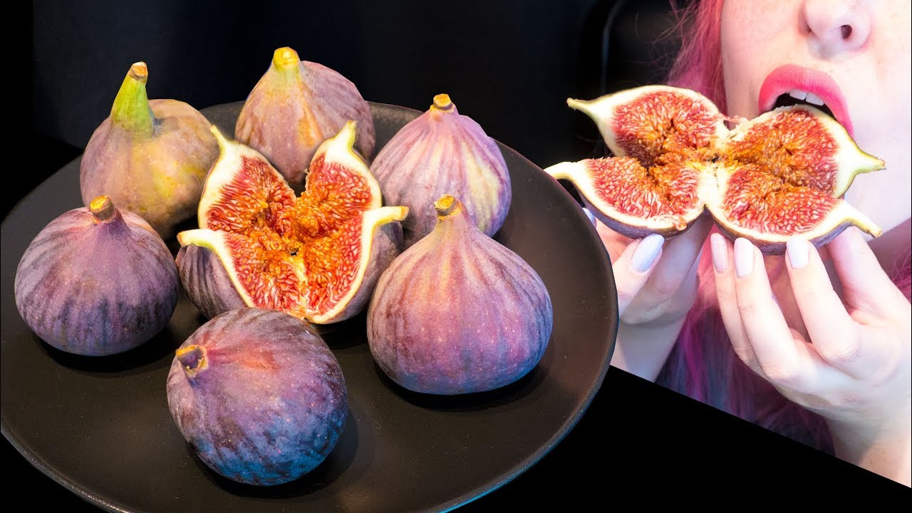 ASMR: Huge Figs! Super Gooey & Crunchy Fresh Figs Opening ~ Relaxing Eating Sounds [V] 😻