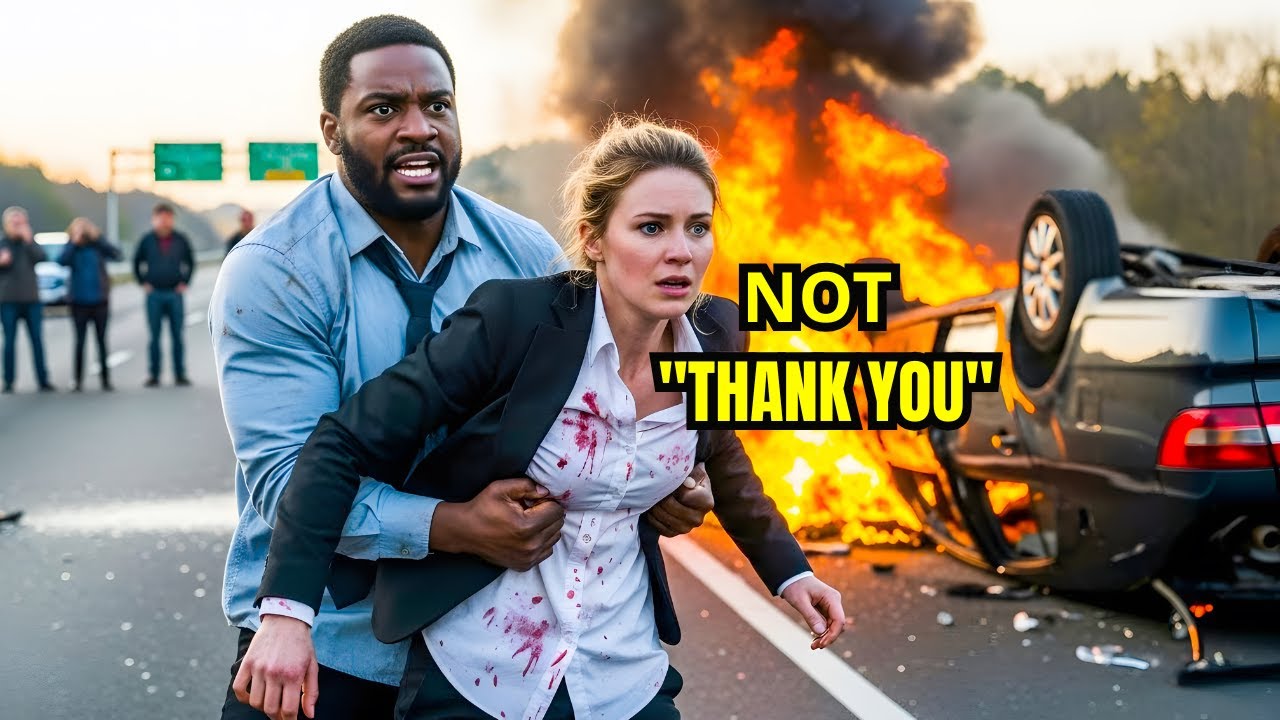 Black Single Dad Janitor Pulled a CEO from a Burning Car — But Her First Words to Him Weren't ...