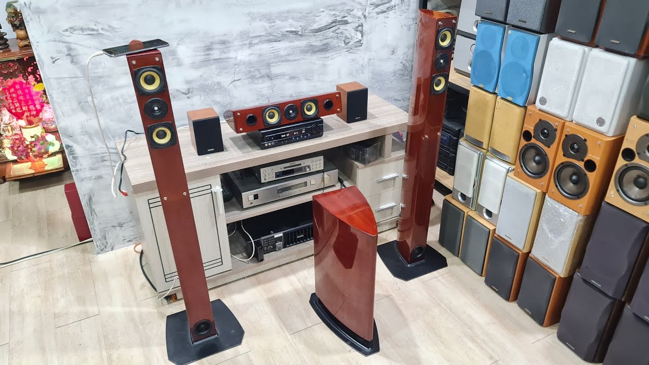 🔥 Dàn 5.1 Sub Điện DENON C5 Cao Cấp, Loa Cột Cao 1m1, Gỗ Sơn Bóng (Vũ 0908804711)