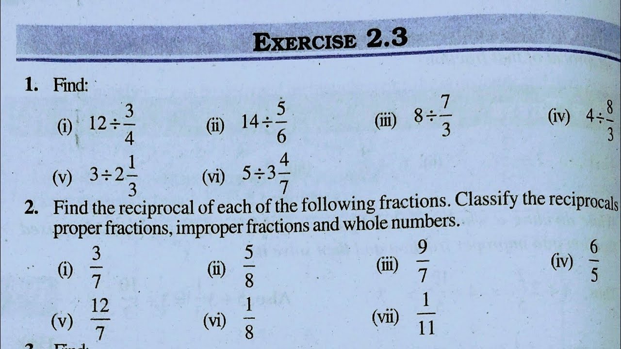 Class 7th maths l Exercise 2.3 l Chapter 2 l Fraction and decimal l NCERT l Solution l Carb Academy
