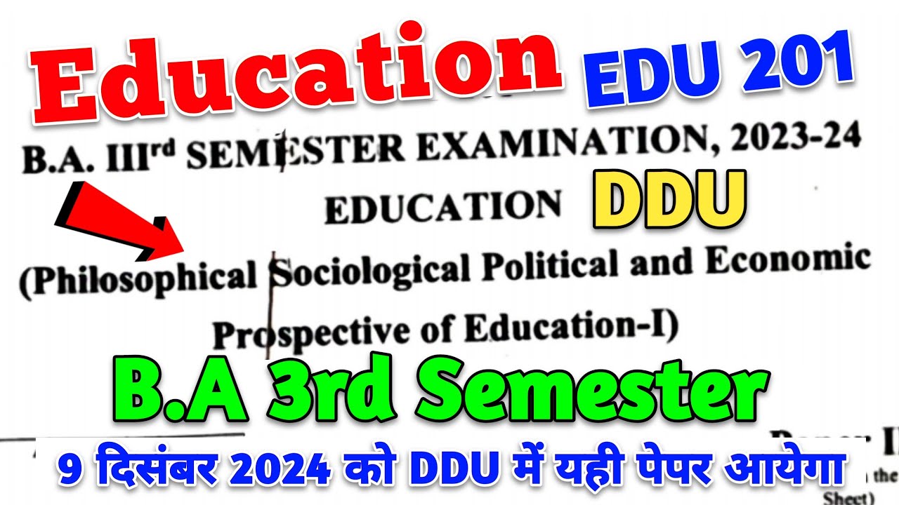 BA 3rd semester education 201 | education ba 3rd semester | edu 201 ba 3rd semester ddu