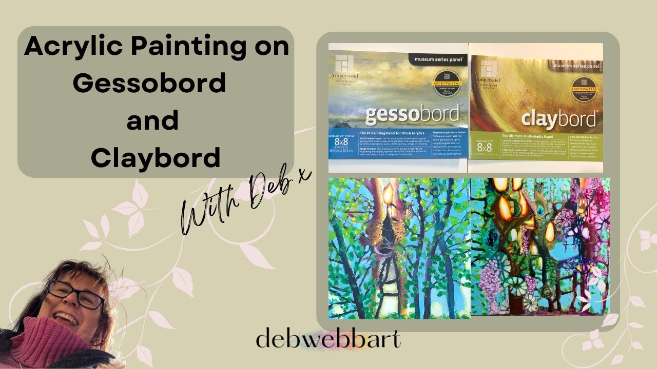 Acrylic Painting on Gessobord and Claybord @debwebbart7541  A comparison..