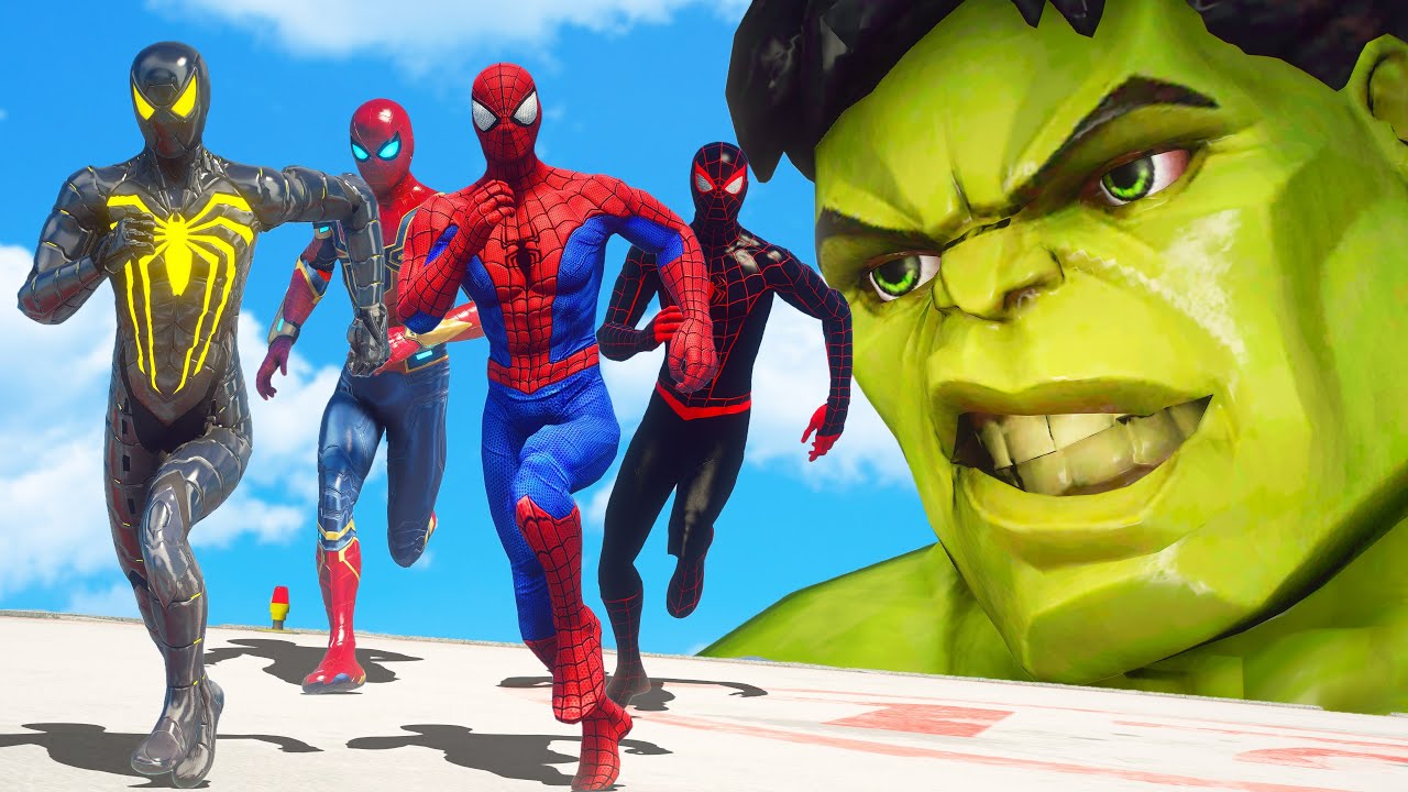 Spider Man Army VS Hulk | Iron Spider Suit, Black Spider Man, Spider Anti Ock