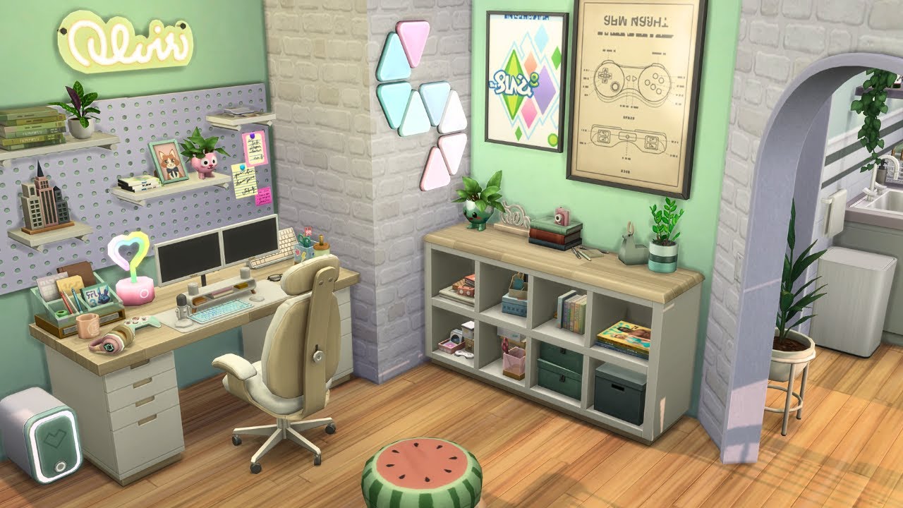 Comfy Gamer Girl Apartment (1312 21 Chic Street) 🎧🌆 Sims 4 Speed Build Stop Motion (NO CC)
