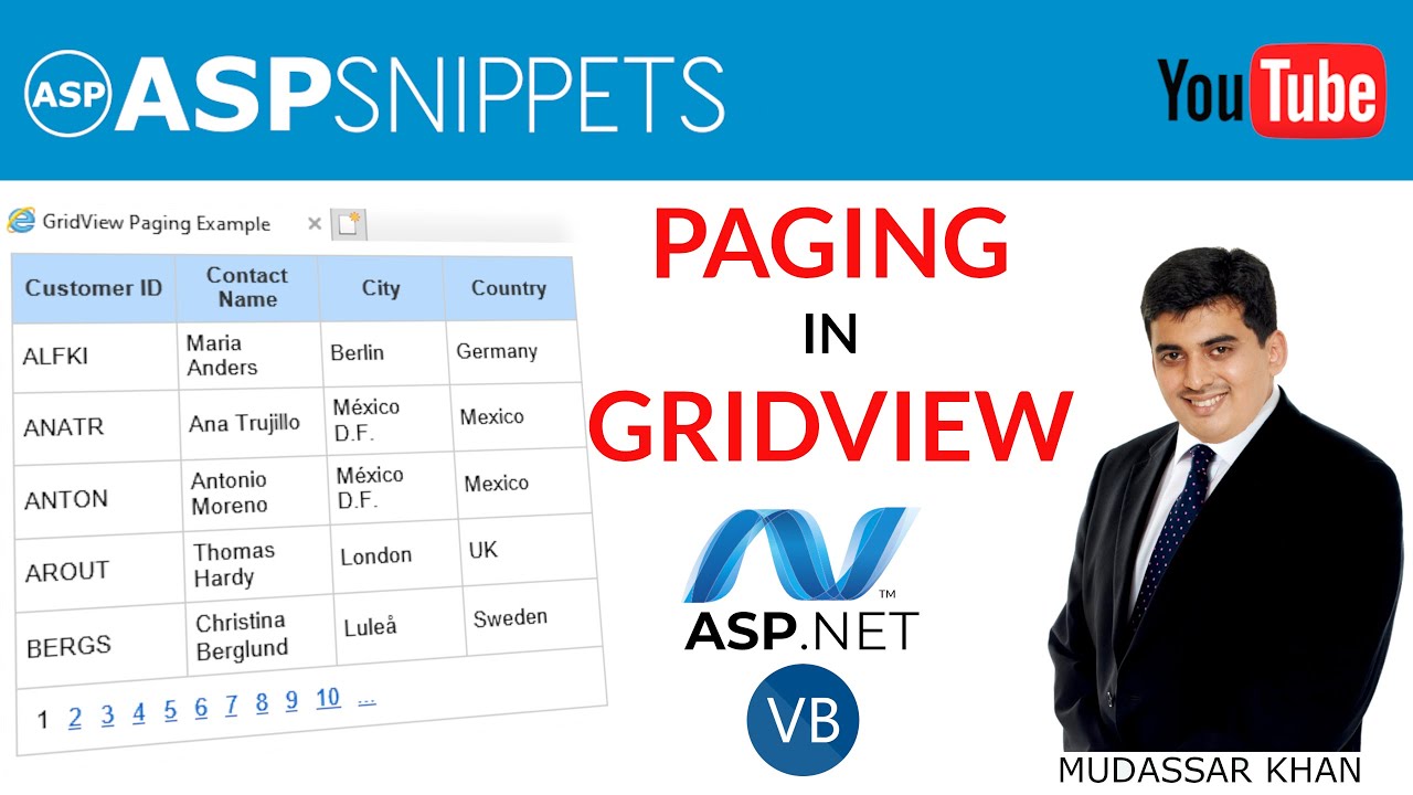 Implement Paging in ASP.Net GridView in Code Behind using VB.Net
