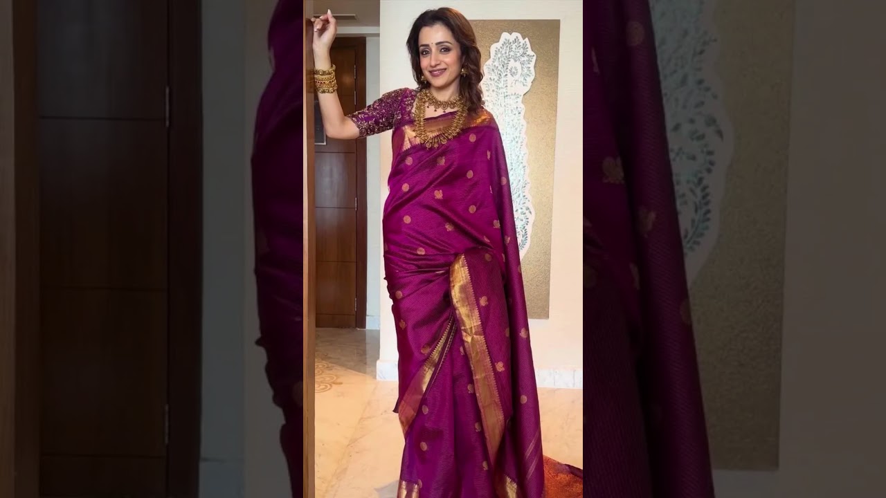 Trisha Blue Saree Look 🔥 Mumbai Wedding Function Photos Viral | Fans Ask &ldquo;Marriage When?&rdquo;