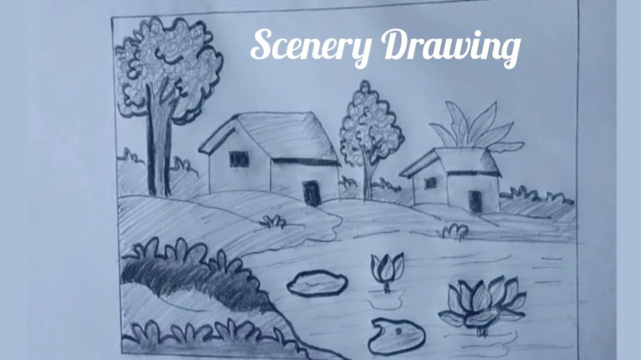  Easy Village Scenery Drawing 