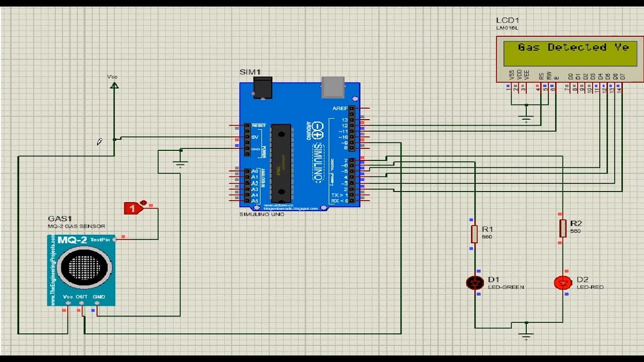 How to simulate the Gas sensor MQ-2 in proteus using arduino