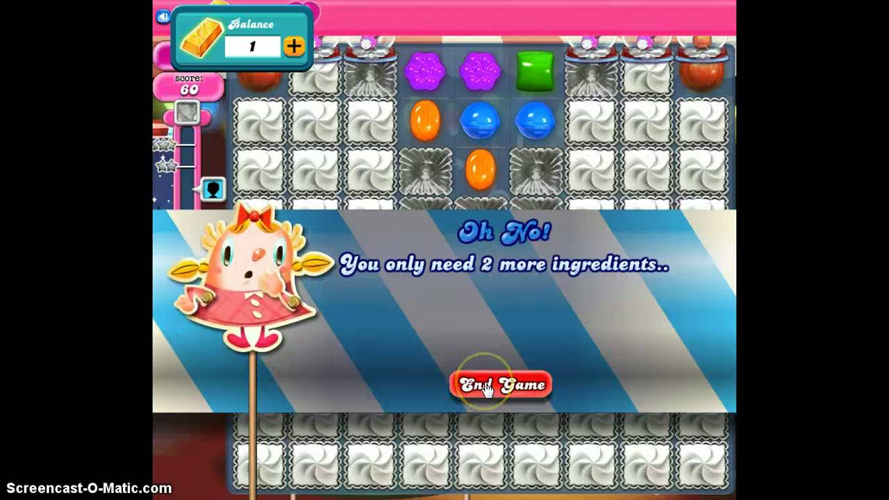 Candy Crush Saga Level 268 - Total BS - Fail in just one move