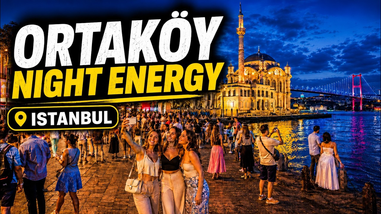 Ortak&ouml;y Istanbul Night Walk 4K | Crowded Streets, Bosphorus & Nightlife Vibes
