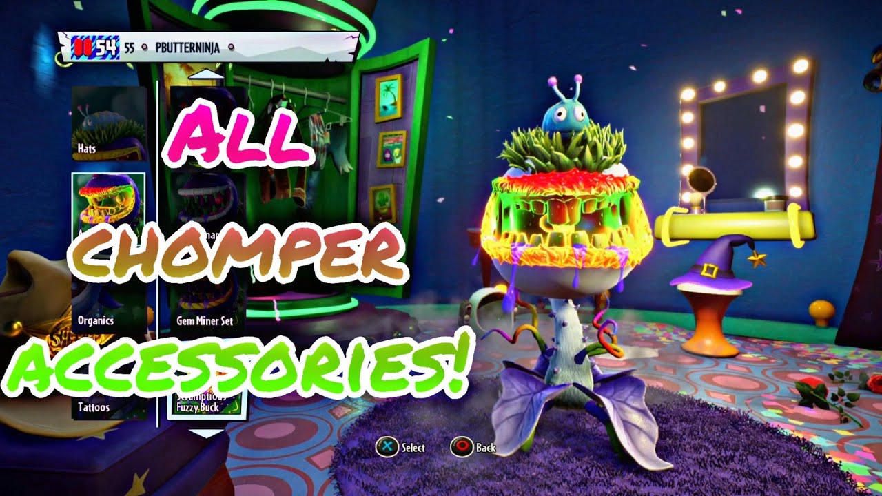 All Chomper Accessories! Plants vs Zombies Garden Warfare 2!