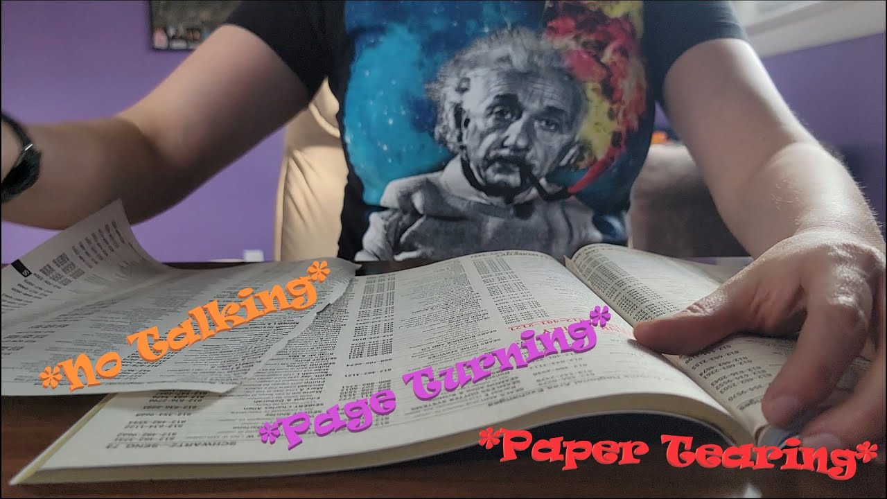 Tearing up a Phone Book with Page Turning and Page Crumpling ASMR (No Talking) *Tearing , Crumpling*