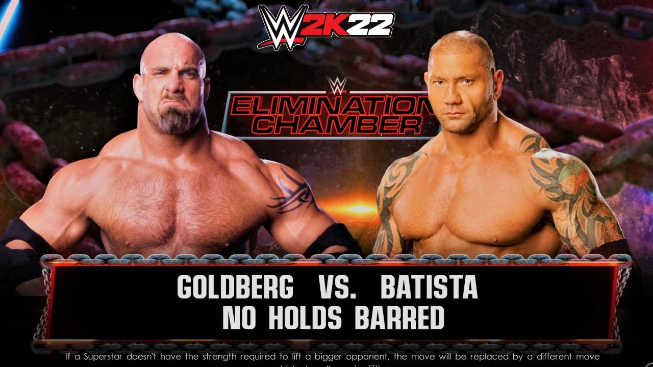 Goldberg vs. Batista | EPIC No Holds Barred Match | WWE 2K22 | 4K