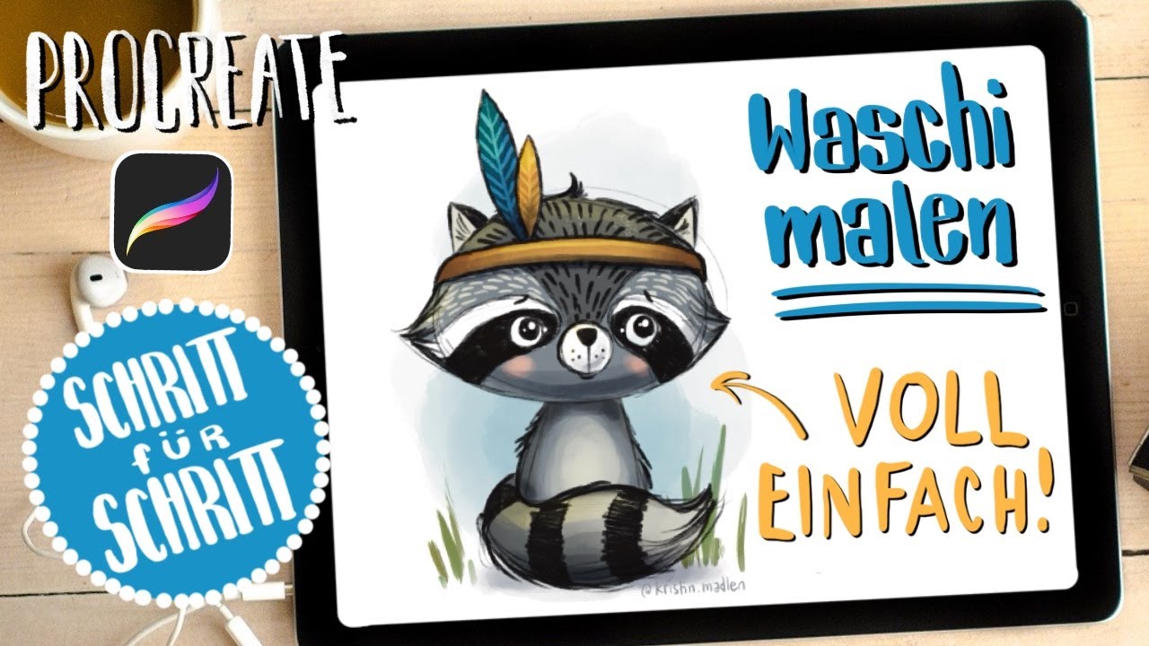 Procreate Tutorial -Waschi malen- deutsch