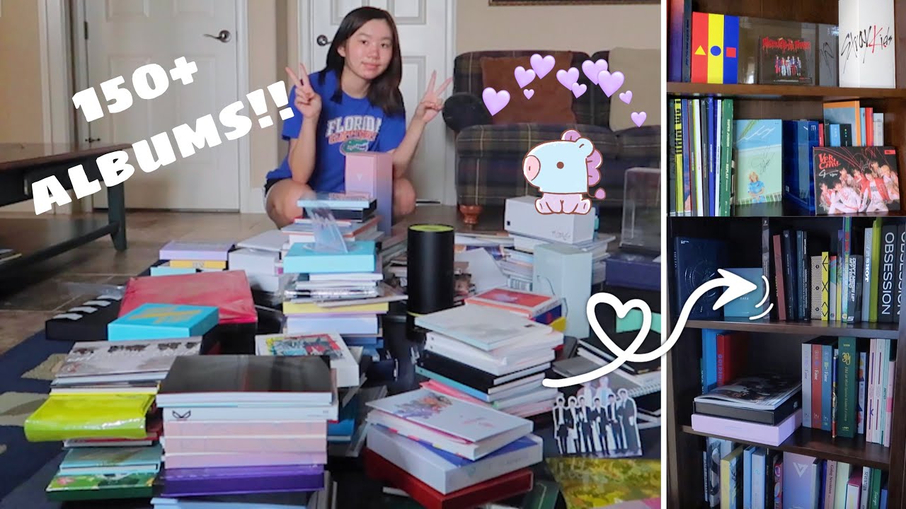 organizing my kpop album shelves! (150+ albums)