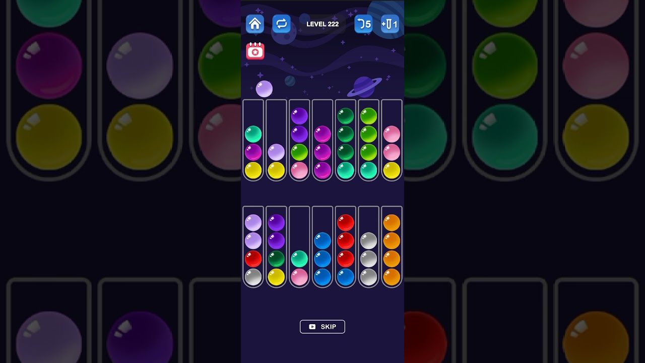 Ball Sort Puzzle level 222    - Color Game  Guru Puzzle Game   #puzzle #ballsortpuzzle
