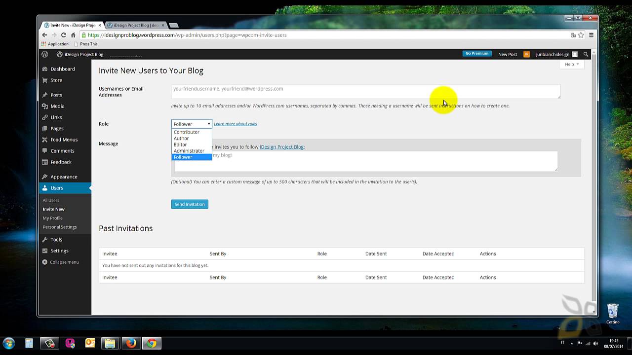 Video Corso Wordpress - 17 - Aggiungere Nuovi Utenti, Ruolo dell'User, Gerarchia del Blog