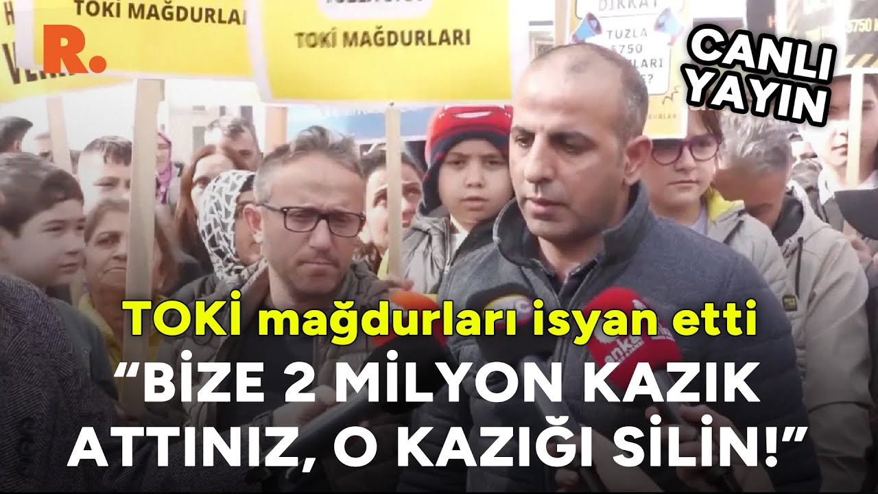 TOKİ mağdurları böyle isyan etti: İhale ile bize 2 milyon kazık attınız, o kazığı silin!  