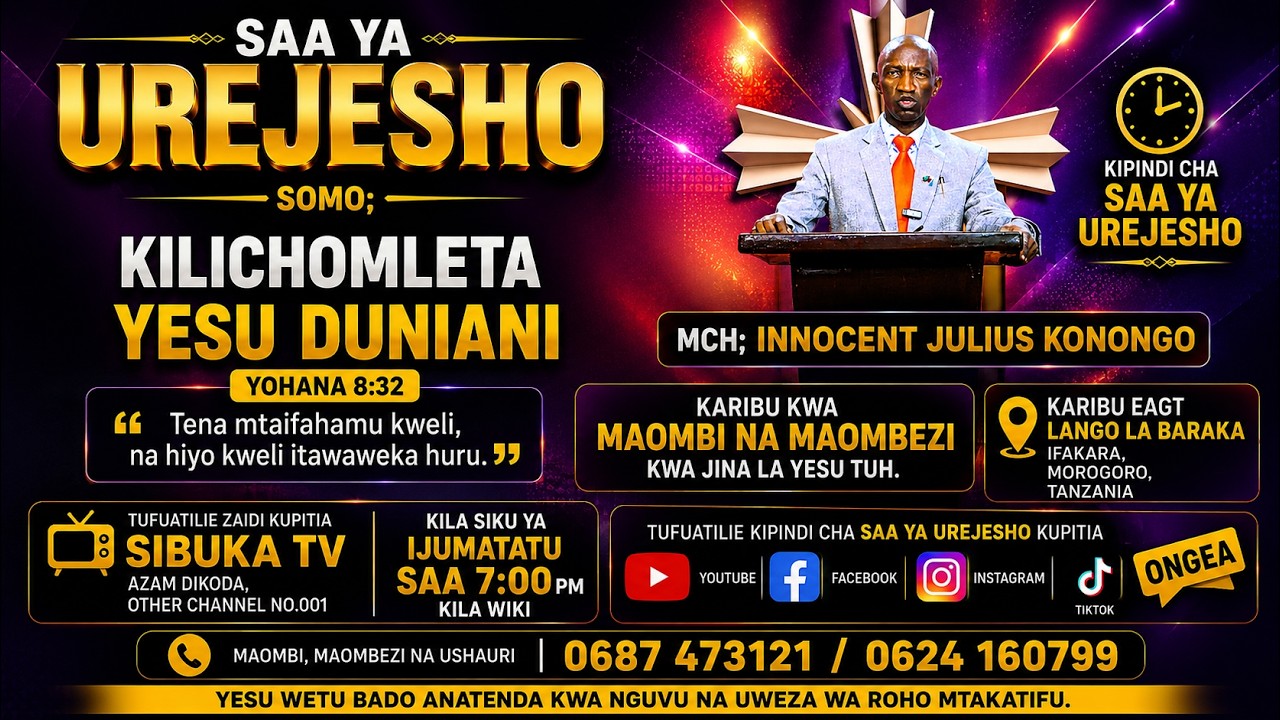 SOMO; KILICHOMLETA YESU DUNIANI, REV.INNOCENT JULIUS KONONGO