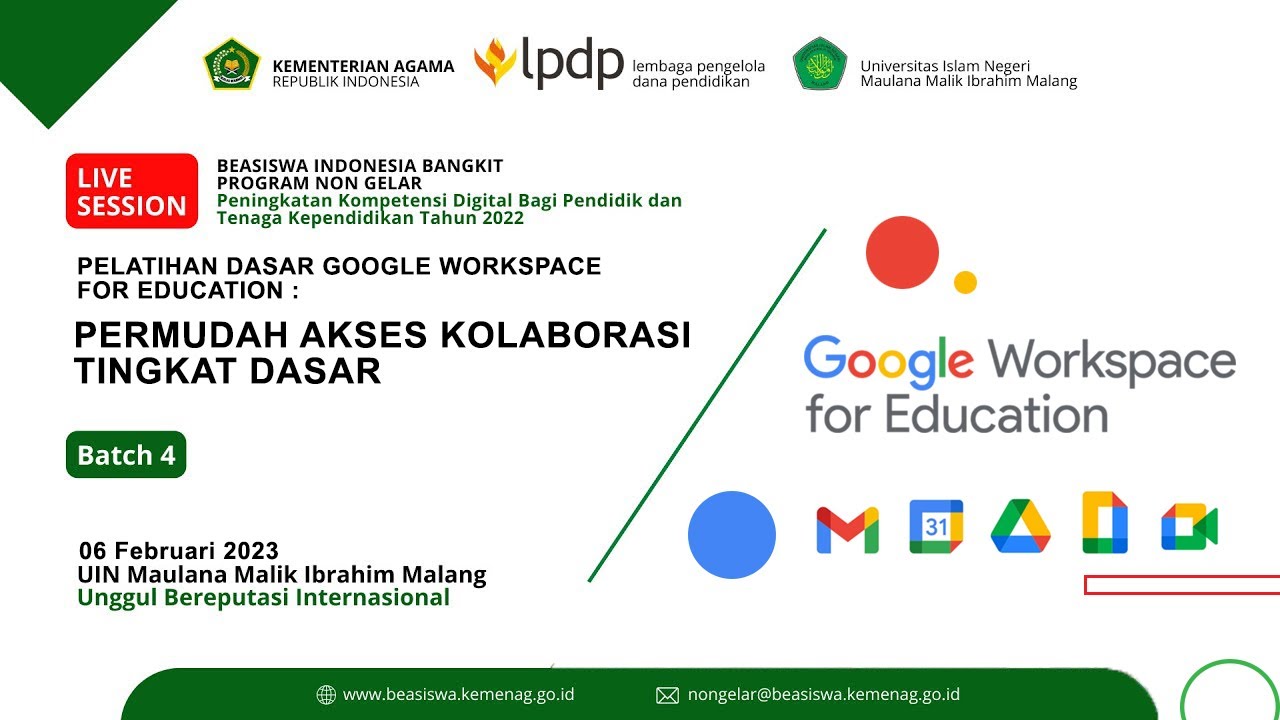 Pelatihan Dasar Google Workspace for Education : Permudah Akses Kolaborasi tingkat Dasar