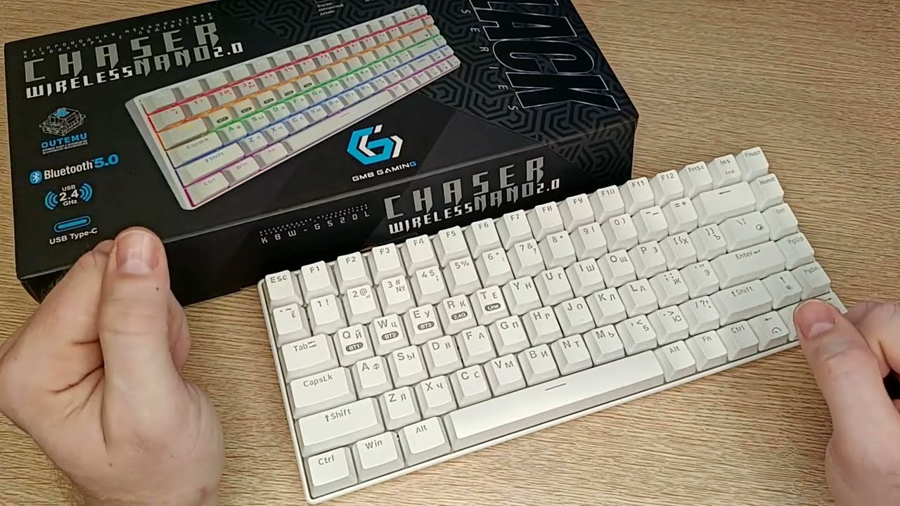 Беспроводная механическая клавиатура Gembird KBW-G520L Chaser Wireless Nano 2.0