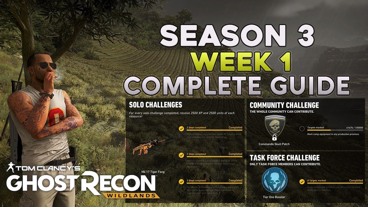 SEASON 3 WEEK 1 CHALLENGES GUIDE - GHOST RECON WILDLANDS - LIVE SEASON CHALLENGES GUIDE