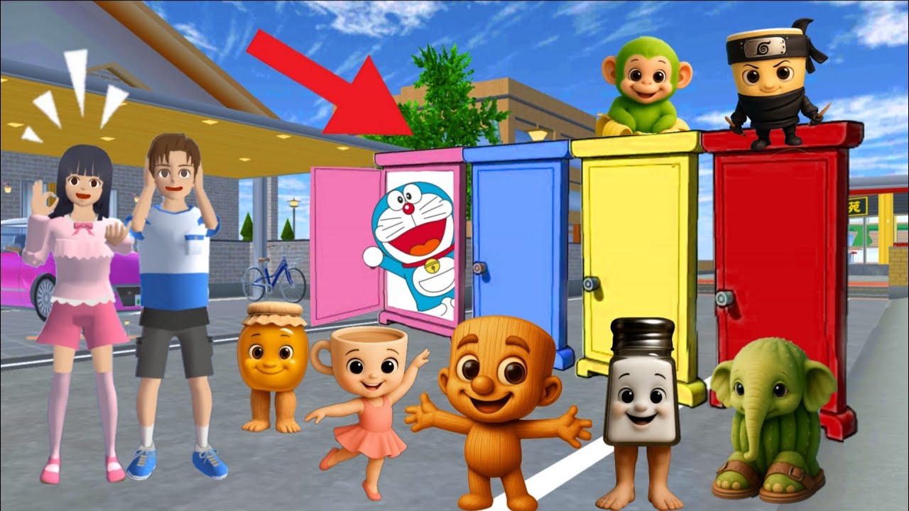 yuta mio panik bocil anomali masuk pintu doraemon warna warni | SAKURA SCHOOL SIMULATOR