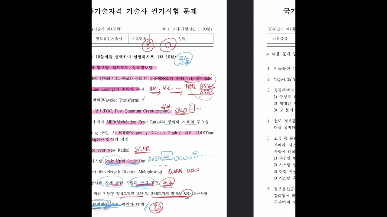 900. 138회 정보통신기술사 기출문제 분석