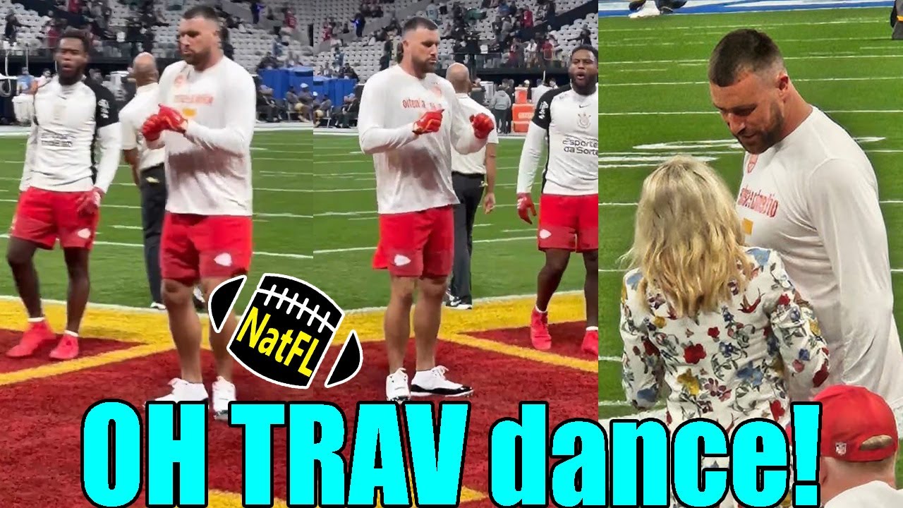Travis Kelce happily dances as wife Taylor Swift shows up to cheer him on in S&atilde;o Paulo, Brazil
