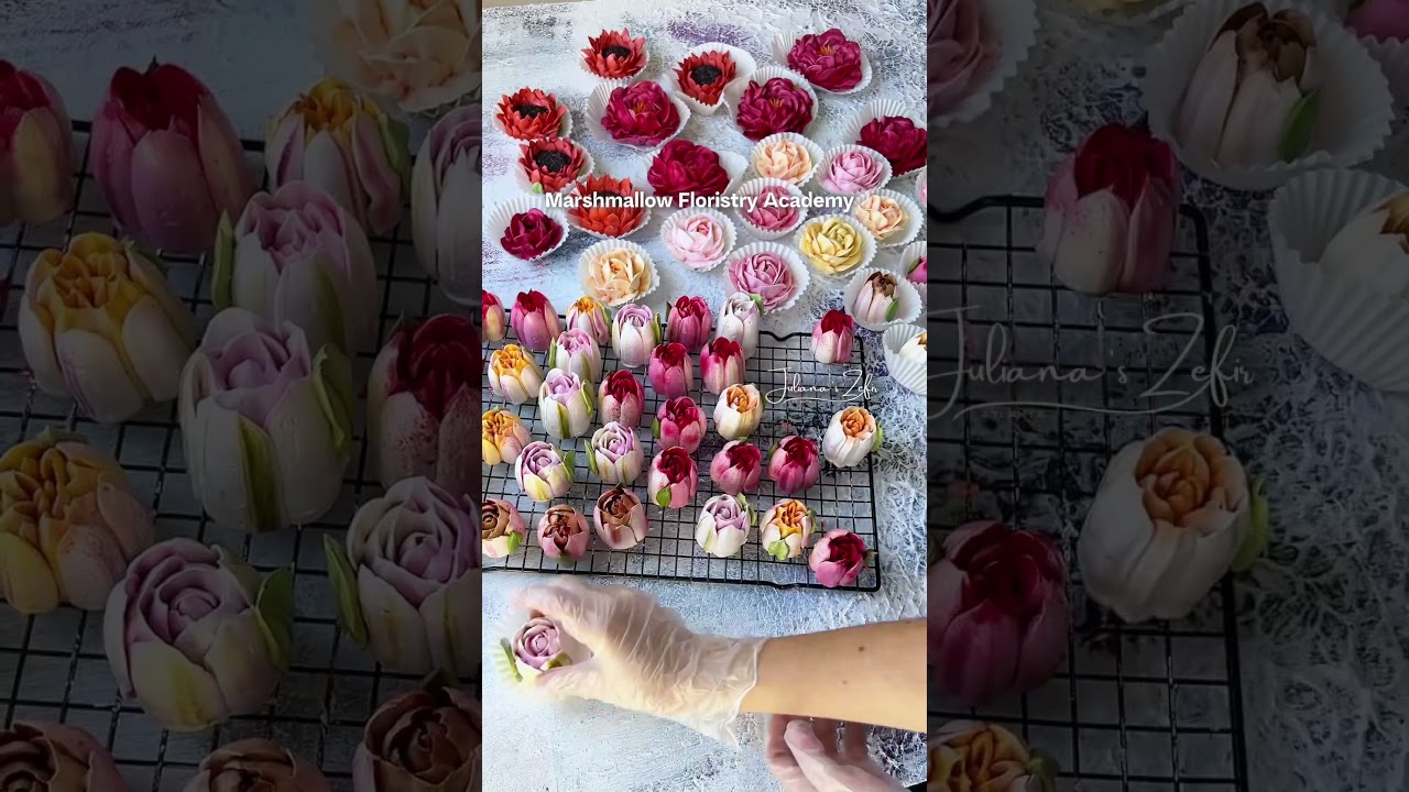 Beautiful and delicious marshmallow tulips 🌷 edible zefir flowers