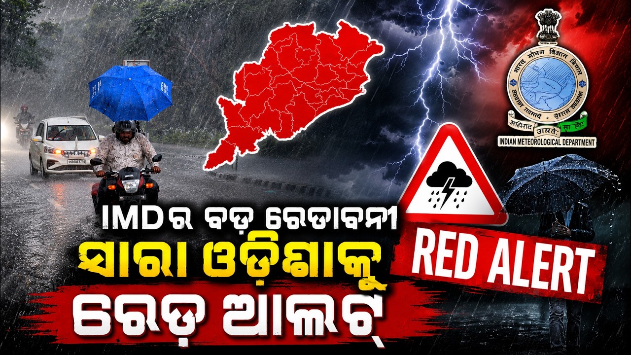 ସାରା ଓଡ଼ିଶାକୁ ରେଡ୍ ଆଲର୍ଟ୍| Heavy Rain Alert | Odisha Weather today | imd | weather news | Odia News