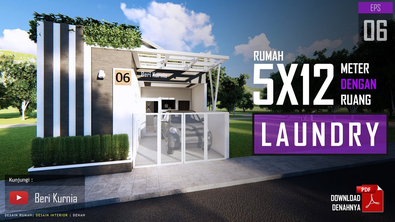 Rumah 5x12 dengan ruang laundry