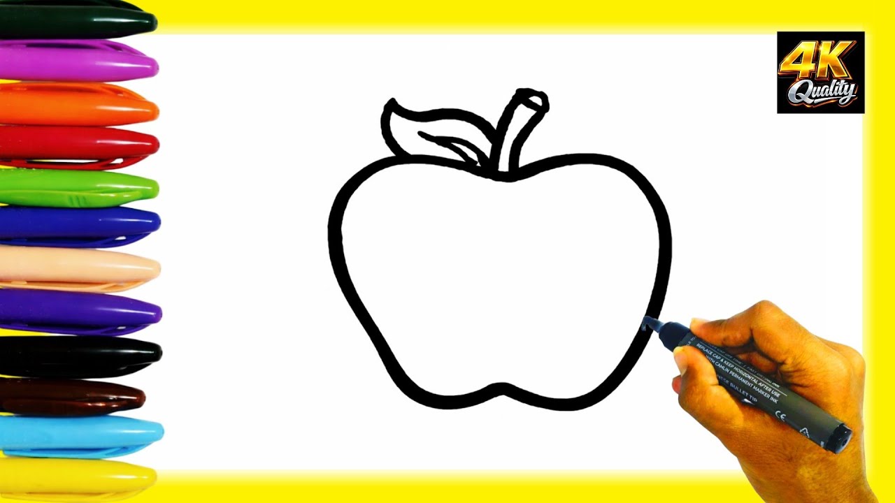 How to Draw an Apple Easy | Step-by-Step Apple Drawing for Beginners | Marker Art YT | Day #3 
