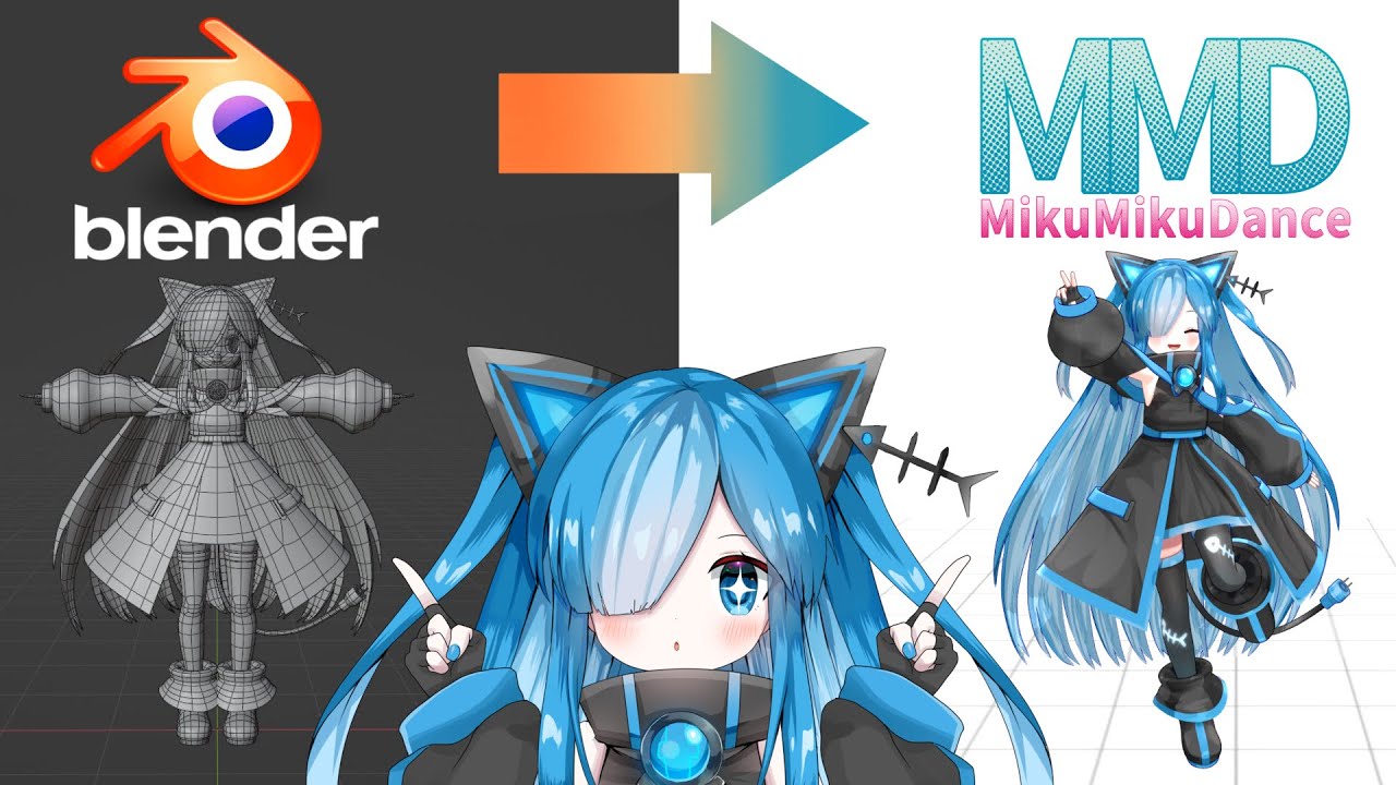 【BlenderからMMDへ】自作モデル【猫使ビィ(VOICEVOX)】