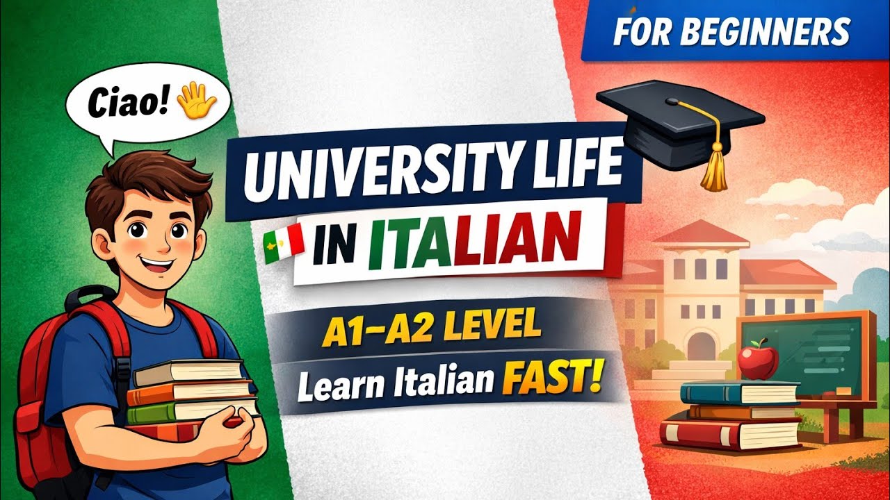 🇮🇹 University Life in Italian | A1-A2 | Learn Italian Fast For Beginners